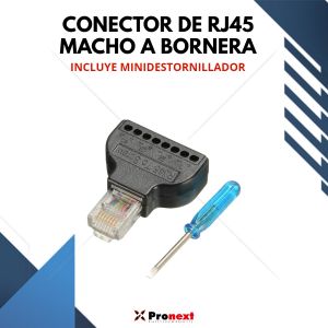 CONECTOR DE RJ45 MACHO A BORNERA. INCLUYE MINIDESTORNILLADOR - Vista 4