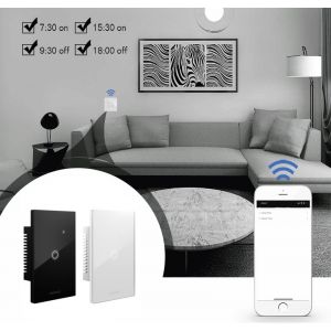 LLAVE LUZ PARED INTERRUPTOR WIFI TOUCH SMART 1 CANAL MACROLED - Vista 5