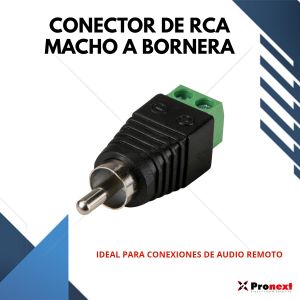 CONECTOR DE RCA MACHO A BORNERA - Vista 1