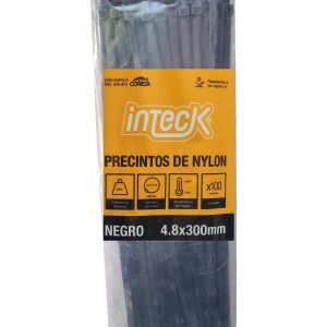 PRECINTO DE NYLON 4.8MM X300MM - NEGRO X 100 UNIDADES INTECK - Vista 1