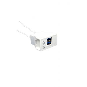 CARGADOR USB 5V 3 AMPER DOBLE BLANCO SICA HABITAT / RICHI
