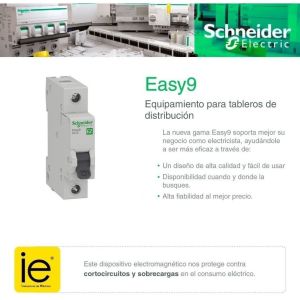 INTERRUPTOR TERMOMAGNETICO 1X10 SCHNEIDER - 4.5KA CURVA C E9 - Vista 1