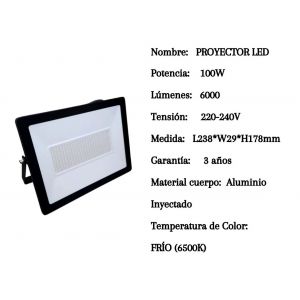 REFLECTOR LED 100W FRIO EXTERIOR CANDELA - Vista 1