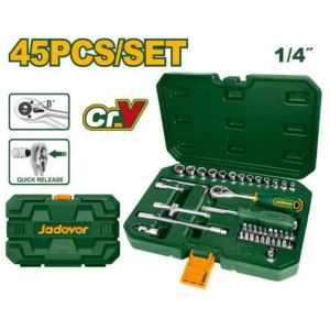 SET VALIJA TUBOS + LLAVES CRIQUE + PUNTAS DESTORNILLADOR - 45 PIEZAS - JADEVER - Vista 2