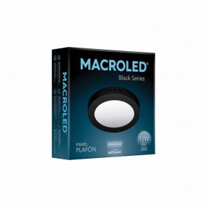 PANEL LED  APLICAR REDONDO 12W NEGRO MACROLED - Vista 3