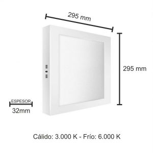 PANEL LED APLICAR CUADRADO BLANCO 24W MACROLED - Vista 5