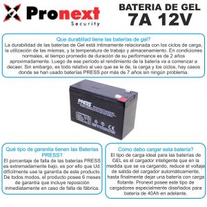 BATERIA DE GEL PRESS DE 12V 7A - Vista 2