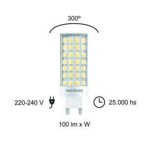 LAMPARA BIPIN 12W G9 220V MACROLED - Vista 5