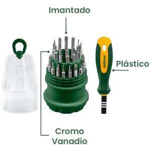 KIT DE DESTORNILLADORES DE PRECISIÓN 31 EN 1 -  30 PUNTAS - JADEVER - Vista 2