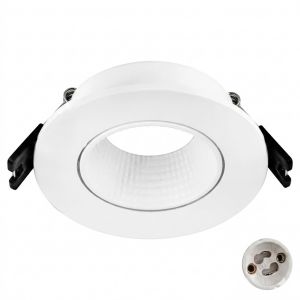 ARTEFACTO DE EMBUTIR REDONDO ANTIDESLUMBRANTE DICRO X1 MOVIL PC BLANCO-BLANCO TEXTURADO + ZOCALO GU10