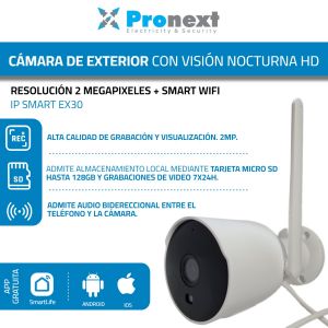 CAMARA IP DE EXTERIOR CON VISIÓN NOCTURNA HD RESOLUCION 2MP PRONEXT - Vista 2