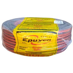 CABLE BIPOLAR BAFLE AUDIO BICOLOR ROJO Y NEGRO 0.75MM X 100 MTS EPUYEN - Vista 3
