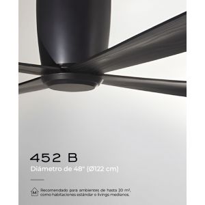 VENTILADOR DE TECHO NEGRO 452B SIN LUZ 48” MOTOR DE ALTA EFICIENCIA LEUK