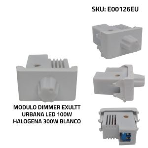 MODULO DIMMER DUAL LED 100W HALOGENA 300W BLANCO EXULTT URBANA - Vista 3