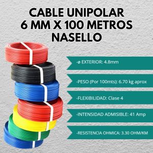 CABLE UNIPOLAR 6 MM X 100 METROS CONDUELEC - Vista 10