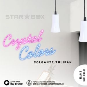 COLGANTE CRYSTAL COLORS TULIPAN BLANCO - Vista 6