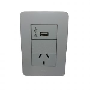 LLAVE TOMA 10A Y USB SIMPLE 2 AMP JELUZ VERONA MITO BL/BL