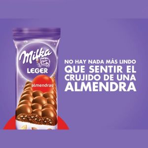 CHOCOLATE MILKA LEGER ALMENDRAS 110 GR - Vista 2