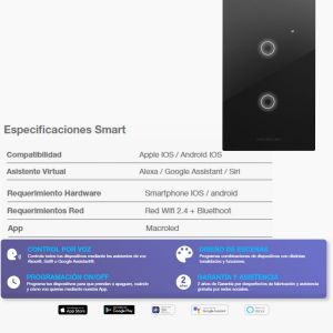 TECLA SMART ROMA MACROLED 2 CANALES CON CAPACITOR - Vista 5