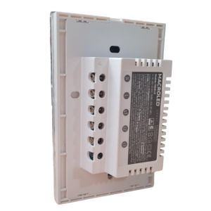 LLAVE LUZ PARED INTERRUPTOR WIFI TOUCH SMART 3 CANAL C/ CAPACITOR 7A MACROLED ROMA - Vista 2