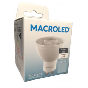 LAMPARA DICROICA LED 7W GU10 DE PVC MACROLED - Vista 3