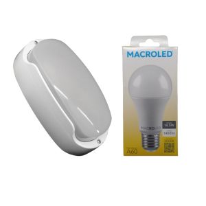 TORTUGA EXTERIOR BLANCO STAR BOX + LAMPARA 14.5W CALIDA E27 MACROLED - Vista 1