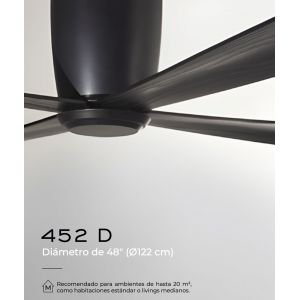 VENTILADOR DE TECHO NEGRO 452D SIN LUZ 48” MOTOR DE ALTA EFICIENCIA LEUK