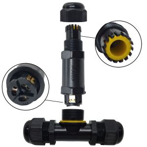 FICHA EMPALME IP65 3 PINES PROTECCION UV 1 ENTRADA 2 SALIDAS 32A INTEK - Vista 1