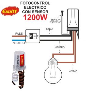 FOTOCONTROL ELECTRICO 1200W C/SENSOR EXULTT - Vista 1
