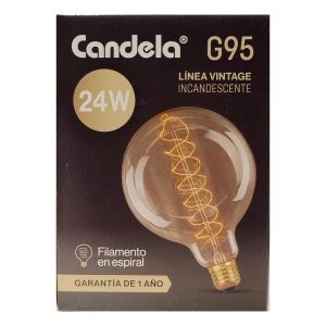 LAMPARA VINTAGE INCANDESCENTE ESPIRAL 24W G95 CANDELA 7756 BLANCO CALIDO - Vista 1