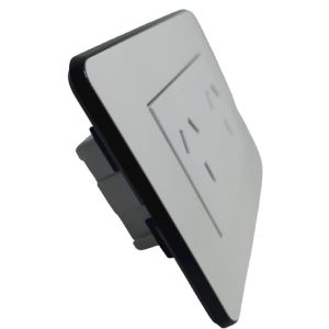 BASTIDOR JELUZ MITO COMPLETO TOMA DOBLE PUENTEADO BL/NG - Vista 1