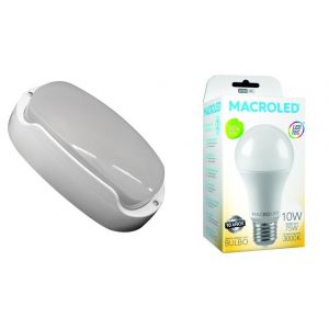 TORTUGA EXTERIOR BLANCO STAR BOX + LAMPARA 10W CALIDA E27 MACROLED - Vista 1