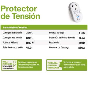 PROTECTOR DE TENSION 1500W TV STAND BY - Vista 1