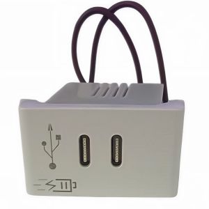 CARGADOR USB EXULTT URBANA DOBLE CONECTOR USB "C" 3A (CARGA RAPIDA) BLANCO - Vista 1