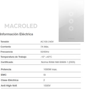 TECLA SMART ROMA MACROLED 3 CANALES CON CAPACITOR - Vista 2