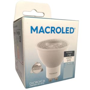 LAMPARA DICROICA LED 7W GU10 DE PVC DIMERIZABLE MACROLED - Vista 4