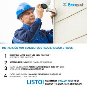CAMARA DE SEGURIDAD IP SMART CON VISIÓN NOCTURNA HD RESOLUCION 2MP EXTERIOR PRONEXT - Vista 4