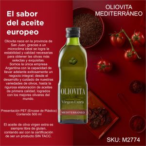 ACEITE DE OLIVA OLIOVITA MEDITERRANEO PET 500 ML - Vista 2