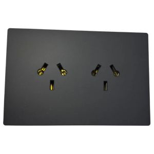 SET TOMACORRIENTE BI-NORMA DOBLE NEGRO MILAN MACROLED