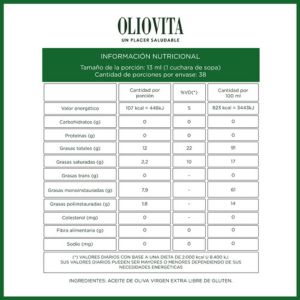 ACEITE DE OLIVA OLIOVITA CLASICO PET 500 ML X 12 UNIDADES - Vista 4