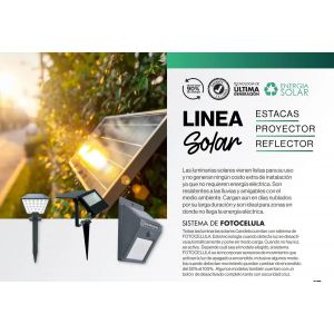 2 ESTACAS LED 2W FRíA + PANEL SOLAR CANDELA 7384 REDONDA NEGRO - Vista 7