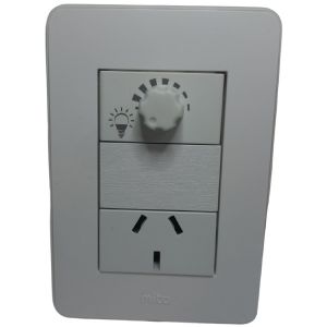 LLAVE LUZ DIMMER VARIADOR LUZ LED Y TOMA 10A JELUZ MITO BL/BL