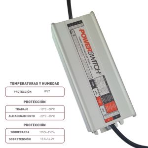 FUENTE LED SWITCHING 12V 8.5 100W IP67 POWER SWITCH - Vista 3