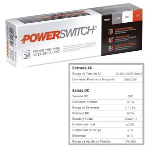 FUENTE LED SWITCHING 12V 12.5A 150W IP67 POWER SWITCH - Vista 4