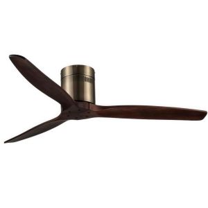 VENTILADOR DE TECHO COBRE Y MADERA 530A SIN LUZ 52” MOTOR DE ALTA EFICIENCIA LEUK