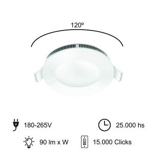 PANEL LED EMBUTIR REDONDO 12W MACROLED - Vista 8