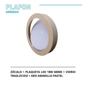 PANEL LED 18W APLICAR REDONDO AMARILLO PASTEL 6000K STAR BOX - Vista 3