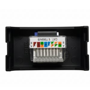 MODULO TOMA P/ RED RJ45 CAT 5 JELUZ PLATINUM NEGRO - Vista 2