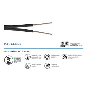 CABLE BIPOLAR NEGRO 2X1.5 MM X METRO TREFILCON - Vista 2