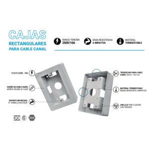 CAJA PARA CABLE CANAL 10X5 CM STAR BOX - Vista 1